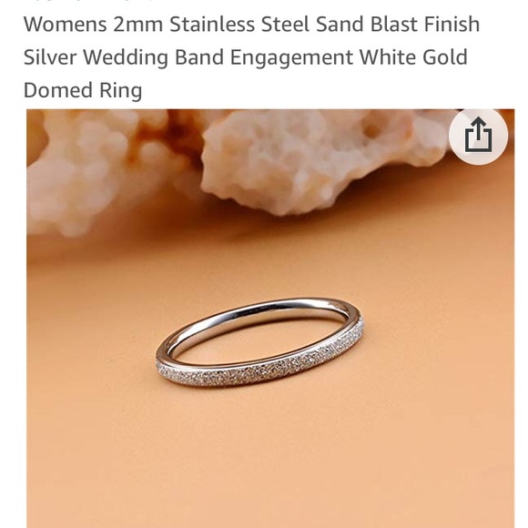fashion month Jewelry - Size 6 silver stainless steal sand blast ring band